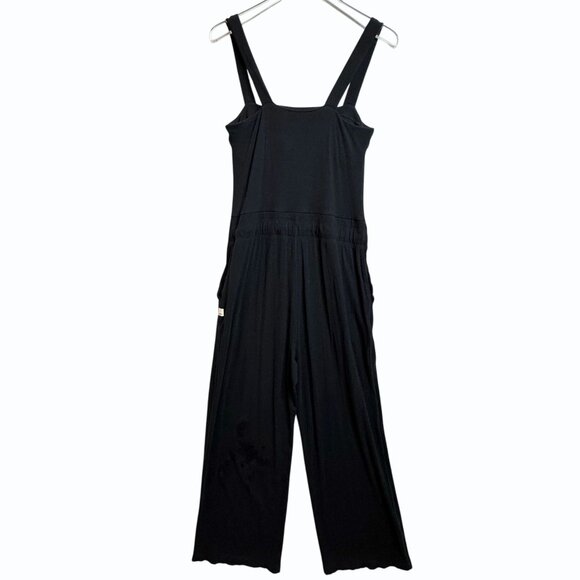 Vuori Mudra Pose Womens Jumpsuit Size S Black Wide Leg Ribbed Athleisure Lounge - Picture 8 of 10